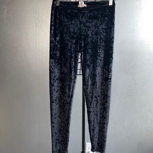 Black velvet leggings